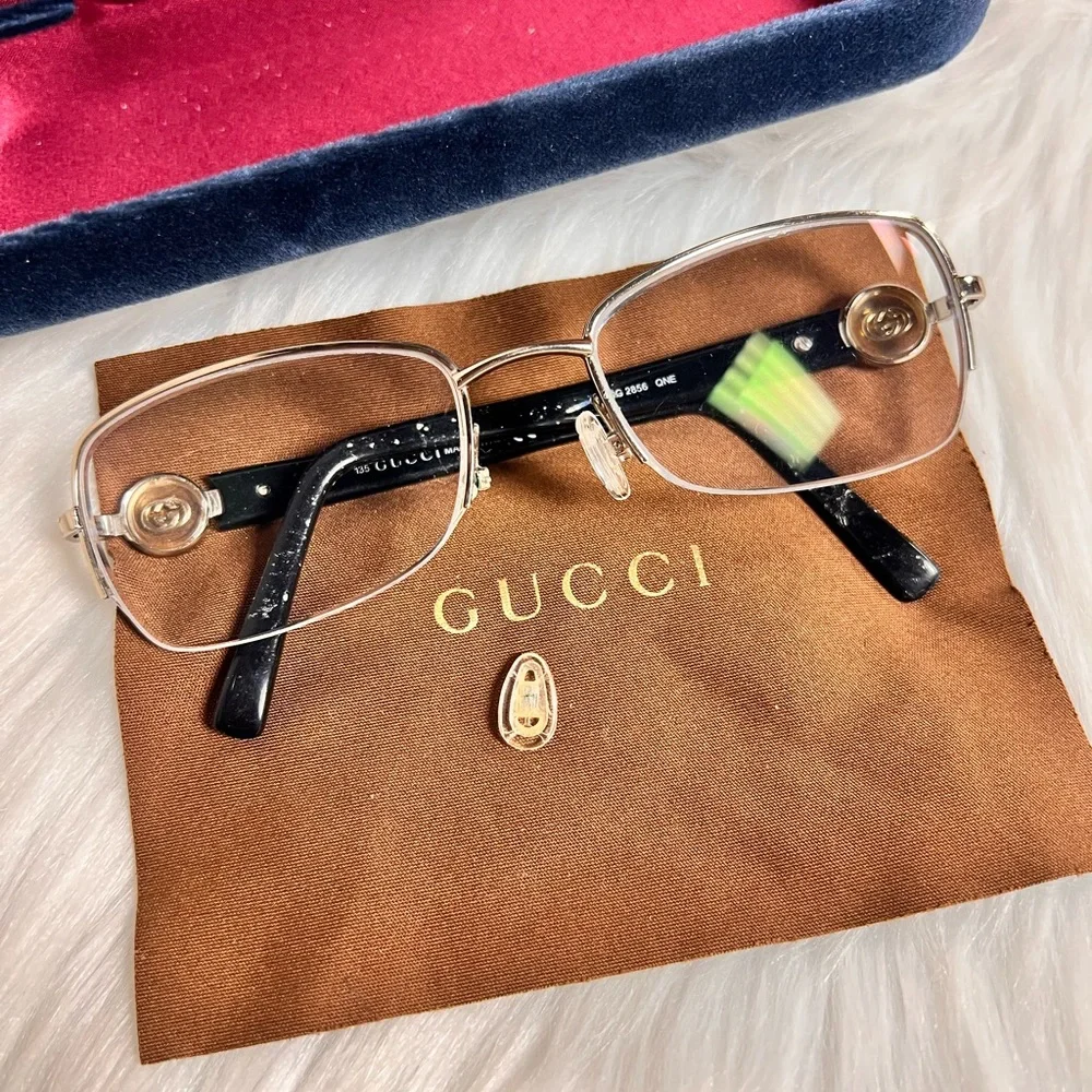 Gucci Silver Frame Glasses with Case - Picture 2 of 10